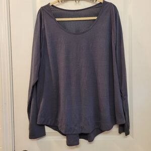 BCG PLUS Women's Long Sleeve Active Tee Sz 2X Charcoal